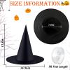 ZeeDix 24Pcs Halloween Witch Hats, Black Hanging Witches Hat with 98 Ft Hanging Rope, Halloween Costume Accessories Party Decoration view 2