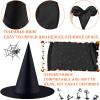 ZeeDix 24Pcs Halloween Witch Hats, Black Hanging Witches Hat with 98 Ft Hanging Rope, Halloween Costume Accessories Party Decoration view 3