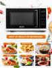 COMMERCIAL CHEF 0.9 Cubic Foot Microwave with 10 Power Levels, Small Microwave with Grip Handle, 900W Countertop Microwave with Digital Display, Door Lock and Kitchen Timer, White view 2