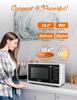 COMMERCIAL CHEF 0.9 Cubic Foot Microwave with 10 Power Levels, Small Microwave with Grip Handle, 900W Countertop Microwave with Digital Display, Door Lock and Kitchen Timer, White view 4