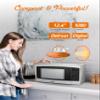 COMMERCIAL CHEF 1.1 Cu Ft Microwave with 10 Power Levels, Microwave 1000W with Push Button Door Lock, Countertop Microwave with Microwave Turntable and Digital Controls, White view 4