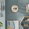 UFunhome 10-Inch Wall Clocks Elegant Blush Grey Sewing Machine Floral Round Battery Operated Retro Wooden Clocks Silent Non Ticking Roman Numeral Wall Decor for Farmhouse Kitchen Bedroom Bathroom view 3