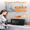 COMMERCIAL CHEF 0.9 Cubic Foot Microwave with 10 Power Levels, Small Microwave with Grip Handle, 900W Countertop Microwave with Digital Display, Door Lock and Kitchen Timer, Black view 4