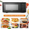 COMMERCIAL CHEF 1.1 Cu Ft Microwave with 10 Power Levels, Microwave 1000W with Push Button Door Lock, Countertop Microwave with Microwave Turntable and Digital Controls, Black view 2