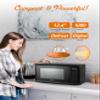 COMMERCIAL CHEF 1.1 Cu Ft Microwave with 10 Power Levels, Microwave 1000W with Push Button Door Lock, Countertop Microwave with Microwave Turntable and Digital Controls, Black view 4