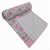 V Vedant Designs Indian Kantha Quilt Block Printed Kantha Blanket Cotton Kantha Bedspread Handmade Coverlet Throw Queen & Twin Size Kantha Bedcover (Pink, Queen(90x108)) view 3