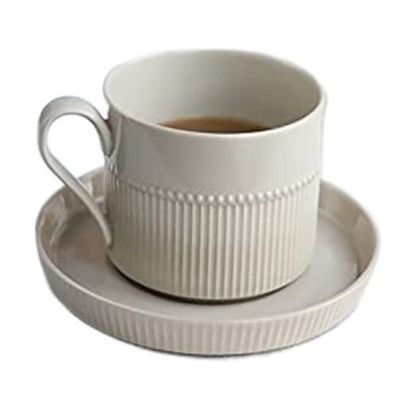 Coffee Mug Ceramic Mug With Saucer Set Couple Mug Creative Home Office Breakfast Mug Milk Mug Office Home Desk Coffee Mug Capacity 250ml. coffee cup (Color : White, Size : 250ml)