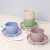 Coffee Mug Ceramic Mug With Saucer Set Couple Mug Creative Home Office Breakfast Mug Milk Mug Office Home Desk Coffee Mug Capacity 250ml. coffee cup (Color : White, Size : 250ml) view 2