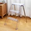 KOLESIN 3 Step Ladder Folding,Acrylic 3 Step stools for Adults with Wide Anti-Slip Pedal,Household Transparent Foldable Step Stool,Creative Home Storage Rack,1.44ft*1.71ft*2.07 ft view 2
