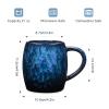 21 Oz Large Ceramic Coffee Mug, Handmade Pottery Big Tea Cup for Office and Home, Big Handle Hot and Cold Drinking, Microwave and Dishwasher Safe, Unique Texture Glaze (Deep blue) view 2