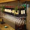 Ceiling Wine Rack With Glass Holder, Adjustable Metal Ceiling Bar Wine Glass Rack, Industrial Wall Mounted Wine and Glass Rackfor Bar Counter/Restaurants/KitchensHeight 30-60cm ( Size : 100cm ) view 3