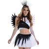 Twisted Angel Costume - Girls, Medium (8-10) - Stylish Black & White Outfit Perfect For Halloween, Parties & More - 1 Set view 1