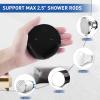 Shower Curtain Rod Holders for Wall Adhesive Bathroom Tension Rod Retainer with Deeper Bracket Include Strong Tape for No Drilling Quick Mount and 304 Screws for Permanent Installation (Gloss Black) view 2