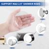 Shower Curtain Rod Holders for Wall Adhesive Bathroom Tension Rod Retainer with Deeper Bracket Include Strong Tape for No Drilling Quick Mount and 304 Screws for Permanent Installation (Gloss Clear) view 2