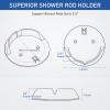 Shower Curtain Rod Holders for Wall Adhesive Bathroom Tension Rod Retainer with Deeper Bracket Include Strong Tape for No Drilling Quick Mount and 304 Screws for Permanent Installation (Gloss Clear) view 4