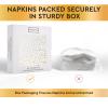 Stylish White and Gold Star Napkins - 50 Disposable Dinner Napkins, 6.5 x 6.5 Inch, Paper, Decorative for Parties view 2