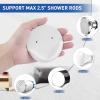 Shower Curtain Rod Holders for Wall Adhesive Bathroom Tension Rod Retainer with Deeper Bracket Include Strong Tape for No Drilling Quick Mount and 304 Screws for Permanent Installation (Gloss White) view 2