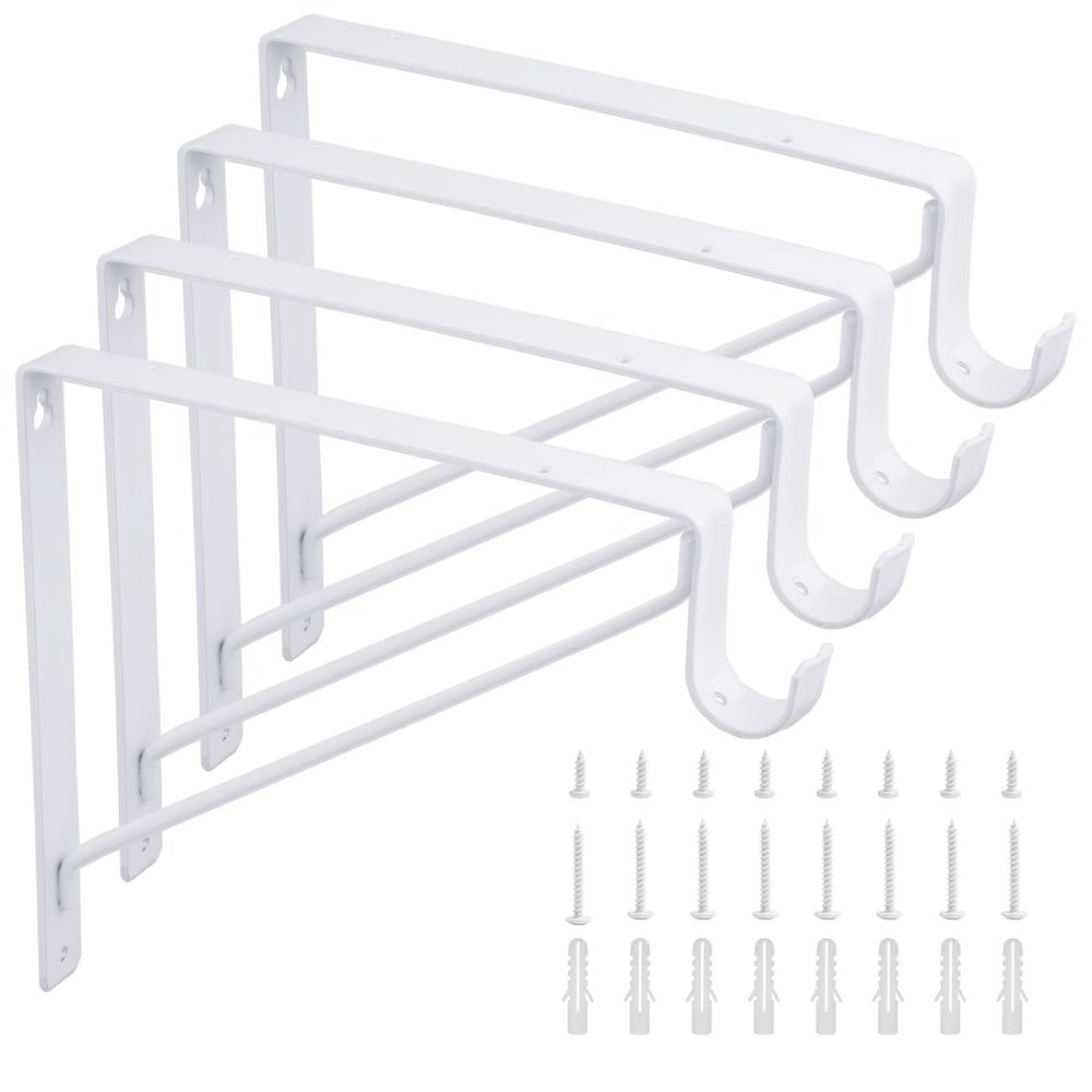 LANMIERT Heavy Duty Closet Rod Bracket 10.8x10.8 Closet Rod Holders Support Right Angle Closet Shelf Bracket for Revive Your Sagging Rod