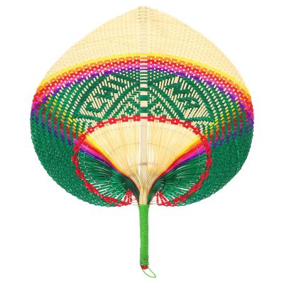 DECHOUS Handwoven Cooling Fan Peach Shape Portable Handheld Fan Natural Raffia Design for Home Dance Props and Outdoor Use Present for Housewarming