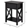Naomi Home Wooden Nightstand Set of 2  Modern Bedside Tables with Drawer & Open Storage Shelf, Compact End Tables for Bedroom, Living Room, Black view 2