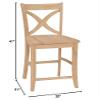 BingLTD - 24" Seating Height Allen Counter Stool  Unfinished (STL2405B-RW-UNF) view 2