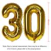 40inch Gold Number 30 Balloons Foil Helium Balloons Happy Birthday Balloons for Birthday Party Decorations and Anniversary Party Decor (Gold-30) view 2
