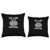 Just A Girl Who Loves Shucking Lemon and Oyster Shuck Throw Pillow view 3