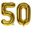 40 Gold Number 50 Balloons Foil Helium Balloons Happy Birthday Balloons for Birthday Party Decorations and Anniversary Party Decor (Gold50) view 1