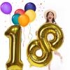 40 Gold Number 50 Balloons Foil Helium Balloons Happy Birthday Balloons for Birthday Party Decorations and Anniversary Party Decor (Gold50) view 4