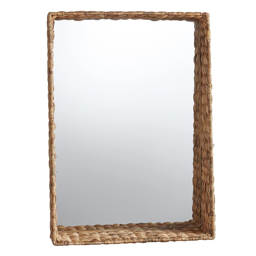 47th & Main Hanging Wall Mirror Deep Frame, Rectangle, Tan