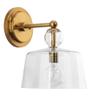 Eden Home 12" Transitional Metal Wall Sconce in Brass and Clear view 4