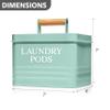 Calindiana Modern Farmhouse Metal Laundry Pods Holder Container with Lid for Laundry Room Decor and Accessories and Space Saving Organization and Storage, Holds 81 Laundry Pods, Mint view 3