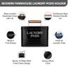 Calindiana Modern Farmhouse Metal Laundry Pods Holder with Lid - Space Saving Organization, Holds 81 Pods, Black view 2