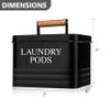 Calindiana Modern Farmhouse Metal Laundry Pods Holder with Lid - Space Saving Organization, Holds 81 Pods, Black view 3