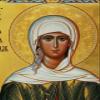 Saint Xenia icon, Handmade Greek Orthodox icon of St Xenia of St. Petersburg, Byzantine Art wall Hanging icon Wood Plaque, Religious Decor (Theme 2) 7x10cm view 3