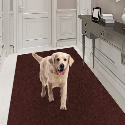 Runner Rug 3FT x 3FT, AYOHA 2'-82' Utility Carpet Runner for Entryway Hallway Aisles Balcony Garages, Area Rugs with Non-Slip Rubber Backing, Chocolate Brown (Available Custom Sizes)