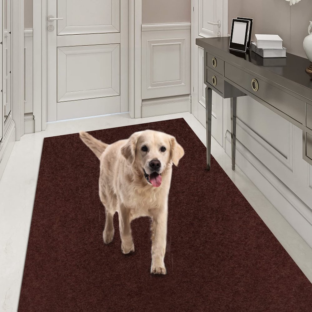 Runner Rug 3FT x 3FT, AYOHA 2'-82' Utility Carpet Runner for Entryway Hallway Aisles Balcony Garages, Area Rugs with Non-Slip Rubber Backing, Chocolate Brown (Available Custom Sizes)