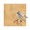 BambooMN Bamboo Burner Cover Cutting Board, 3-Ply, Extra Large Square, 24" x 24" x 0.75" - Grooved/Flat with Cleaver, Knife, and Kitchen Shears Set view 1
