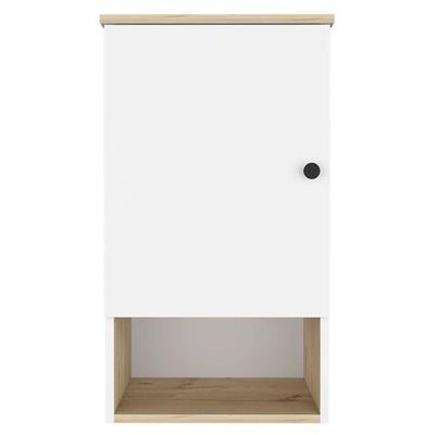 FM FURNITURE Senegal Modern Wood Bathroom Medicine Cabinet in Light Oak/White