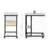 Eden Home Modern End C Table, Smoky Gray Finish, Engineered Wood and Metal, 23.6" H x 19.7" W x 13.8" D, Magazine Holder Storage, Compact Rolling Design for Living Room or Office Use view 3