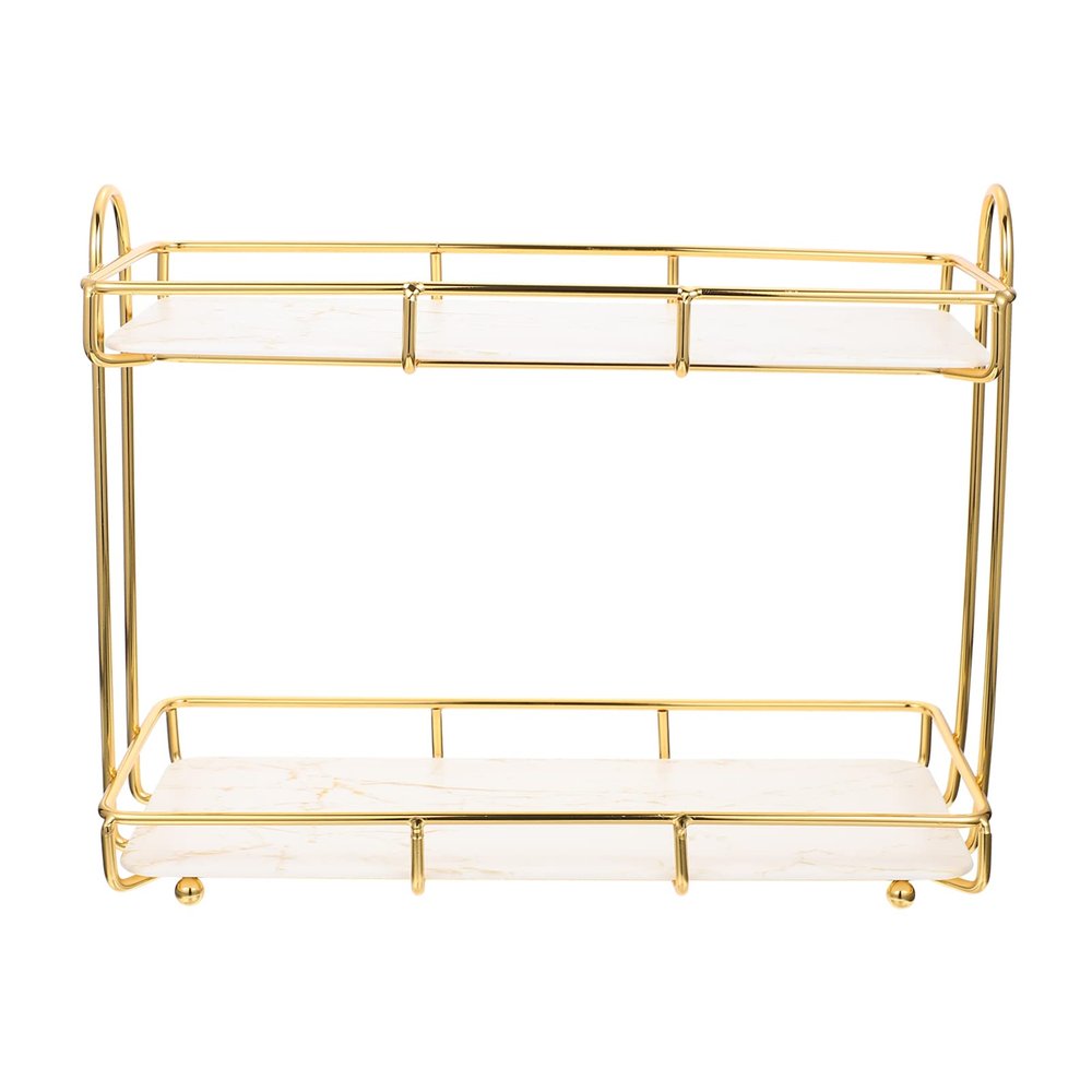 Beavorty Bathroom Countertop Shelf Organizer Cosmetic Storage Rack for Toiletries Bathroom Vanity for Space Saving and Easy Cleaning