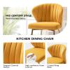 TINA'S HOME Accent Chairs Set of 2, Glam Velvet Side Chairs with Gold Legs, Mid-Century Upholstered Dining Chairs for Living Room, Kitchen, Bedroom, Beauty Room/Mustard view 4