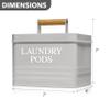 Calindiana Modern Farmhouse Metal Laundry Pods Holder Container with Lid for Laundry Room Decor and Accessories and Space Saving Laundry Room Organization and Storage, Holds 81 Laundry Pods, Grey view 3