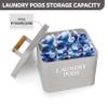 Calindiana Modern Farmhouse Metal Laundry Pods Holder Container with Lid for Laundry Room Decor and Accessories and Space Saving Laundry Room Organization and Storage, Holds 81 Laundry Pods, Grey view 4