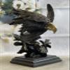 EUROPEAN BRONZE Handmade Detailed Rare Eagle Marble Sculpture Bust Bronze Head Collectible Art Deco view 1