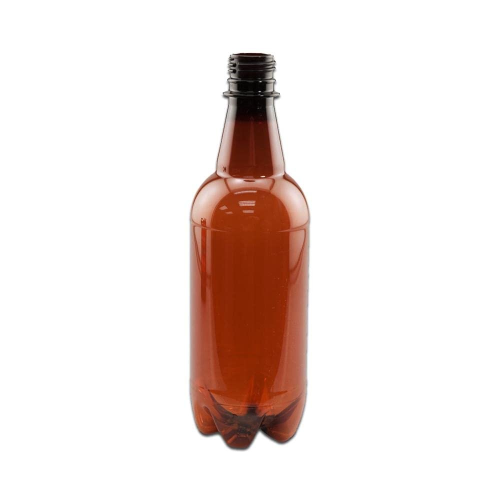 Amber P.E.T. Beer Bottle - 500 ml with Caps | 16.9 oz (24/Pack)
