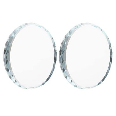 VICASKY Ornament Display Stand Glass Paperweight 2pcs Glass Round Display Stand Craft Base Crystal Coasters Collectibles Display Bases Display Plate Home Decoration Accessories Paper Weights