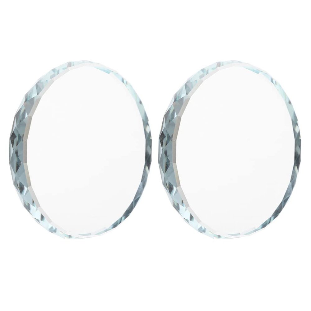 VICASKY Ornament Display Stand Glass Paperweight 2pcs Glass Round Display Stand Craft Base Crystal Coasters Collectibles Display Bases Display Plate Home Decoration Accessories Paper Weights