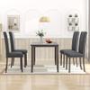 KLMM Farmhouse Rustic Dining Table Set, 5-Piece Wood Kitchen Table Set with 4 Bronze Nail-Head Trim Upholstered Chairs, Perfect Choice for Family, Small Places view 1
