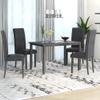 KLMM Farmhouse Rustic Dining Table Set, 5-Piece Wood Kitchen Table Set with 4 Bronze Nail-Head Trim Upholstered Chairs, Perfect Choice for Family, Small Places view 2